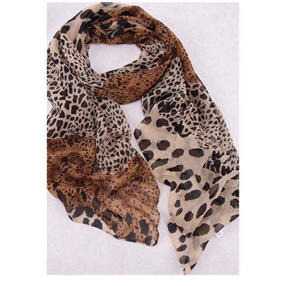 Leopard Chiffon Scarf - Picture 3 of 3
